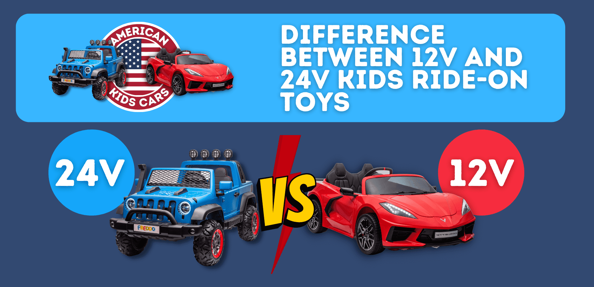 Difference Between 12v and 24v Kids Rideon Toys American Kids Cars